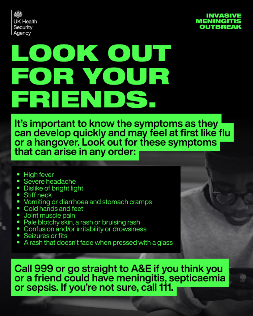 meningitis + septicaemia symptoms. look out for your friends.