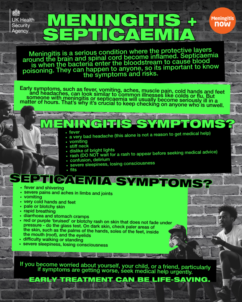 meningitis + septicaemia symptoms 